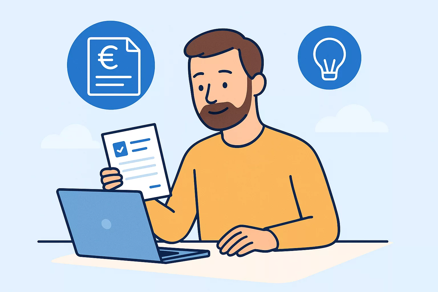 Auto-entrepreneur consultant sa facture électronique sur ordinateur